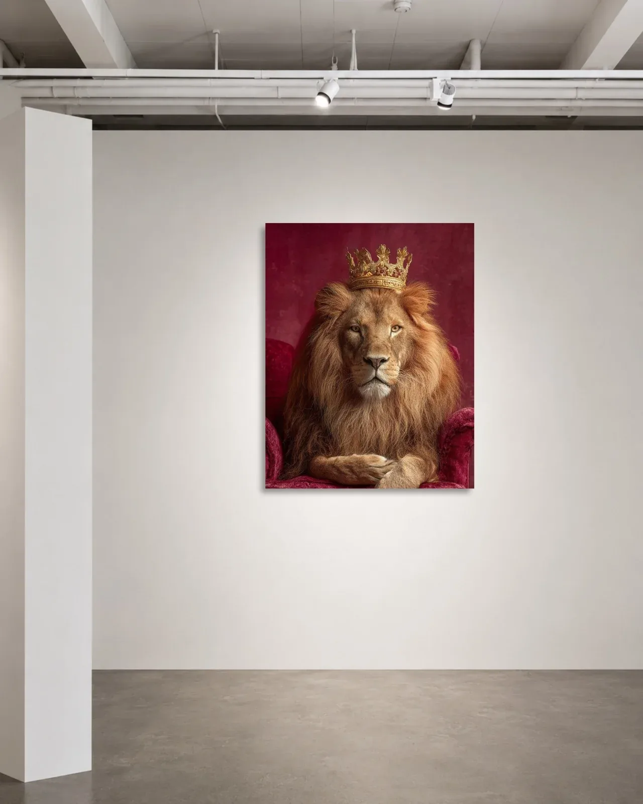 Crowned Lion canvas detail
