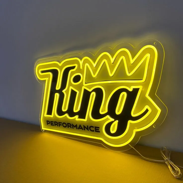 Gold king neon sign on acrylic