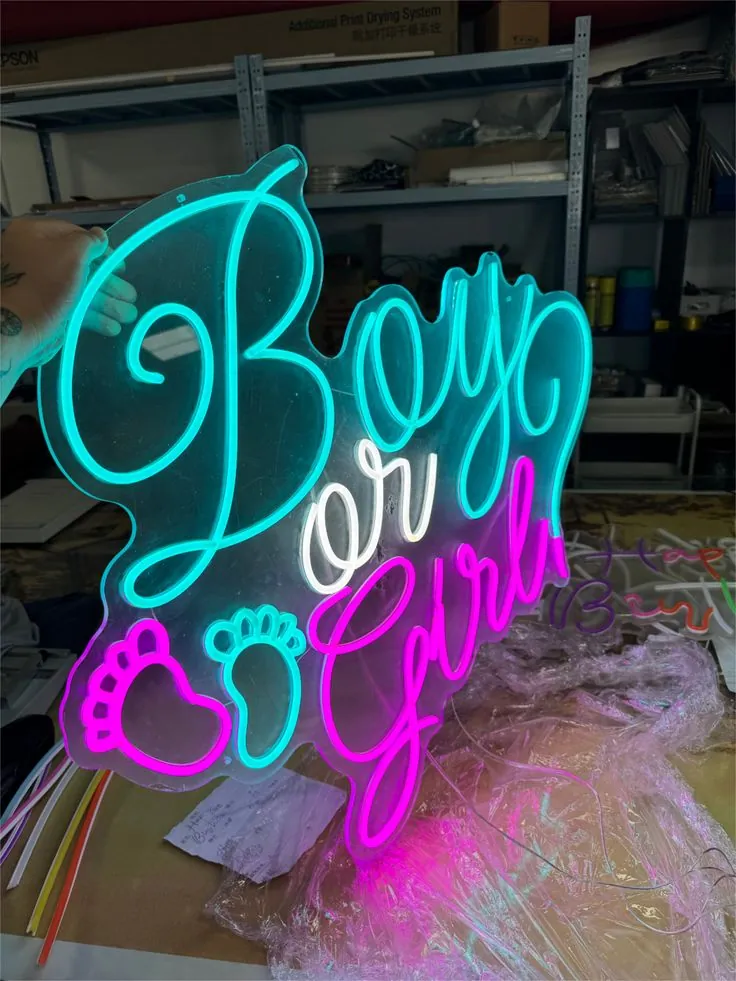 Dual tone script neon sign