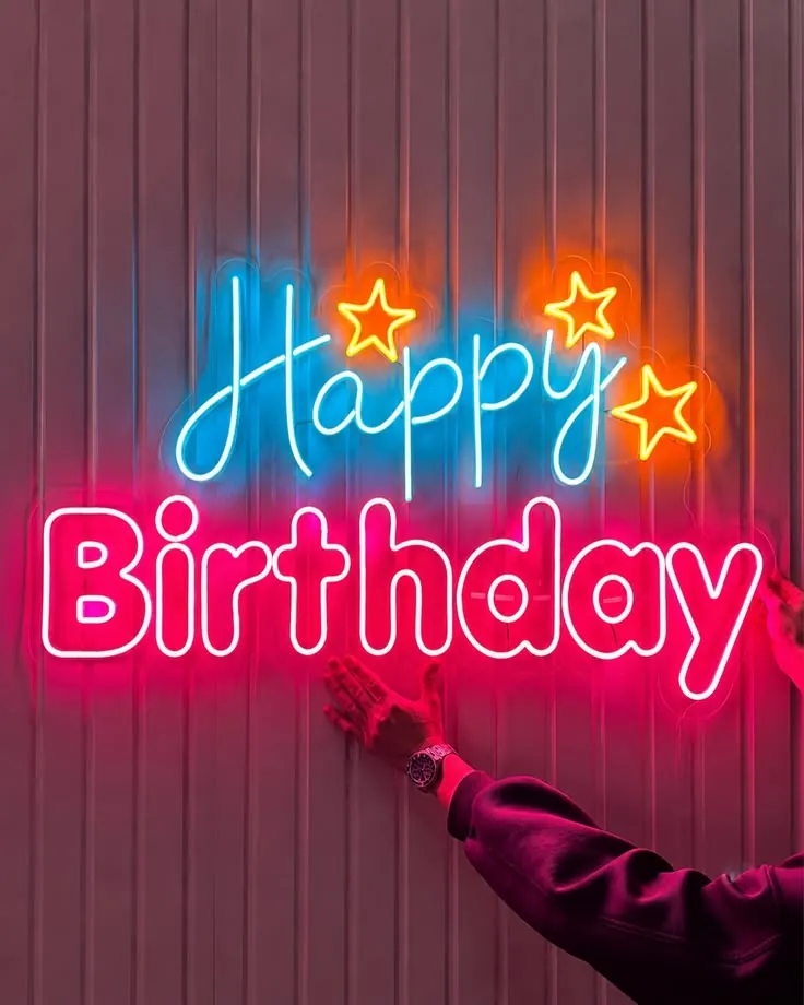 Star-Accent Birthday Neon